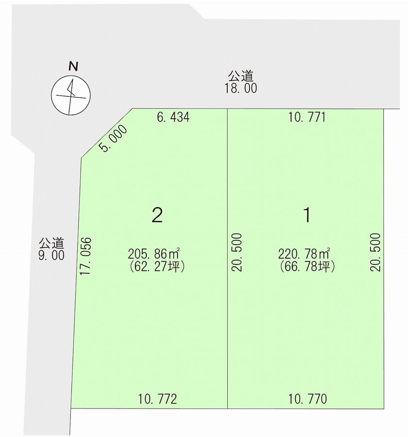 音更町ひびき野仲町２丁目　区画１　売土地 間取り