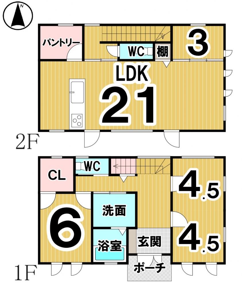 【価格改定】西２１条南３丁目　新築戸建 間取り