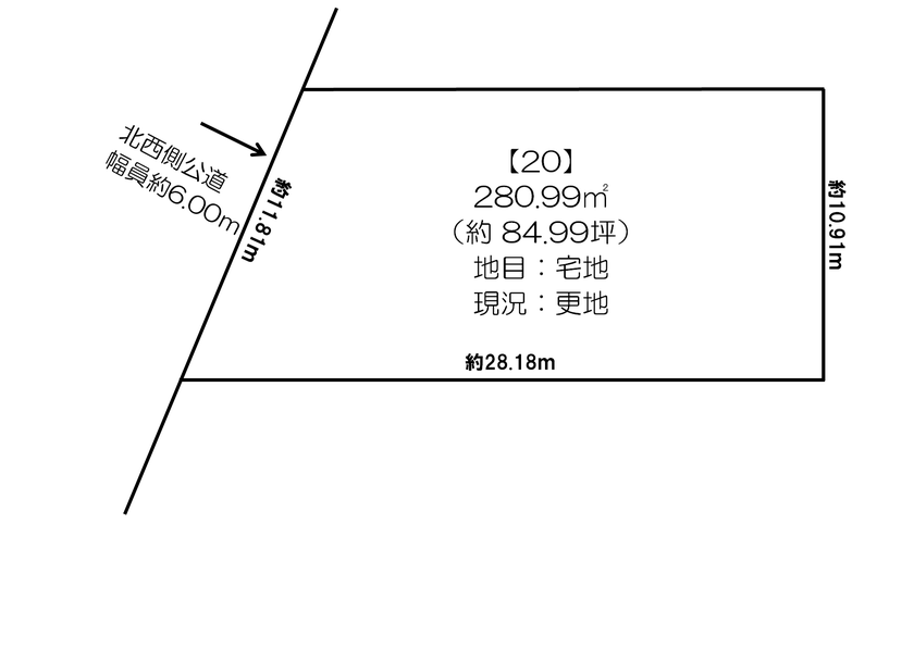 西１１条南３４丁目②　売土地 間取り
