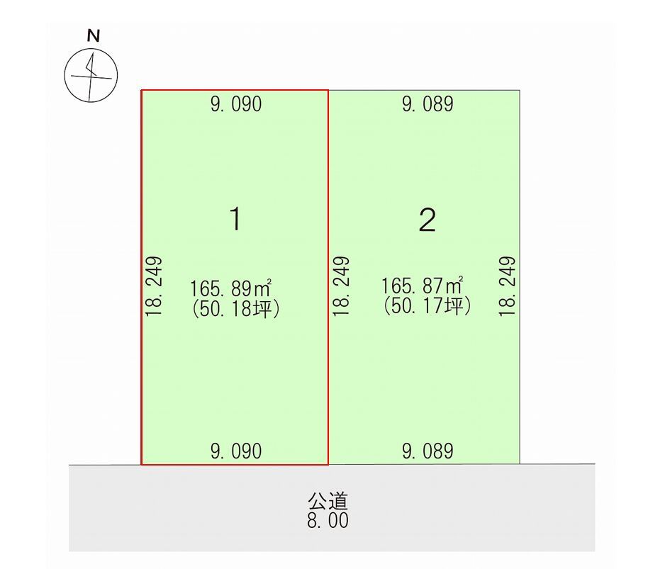 音更町共栄台西１２丁目　区画１　売土地 間取り