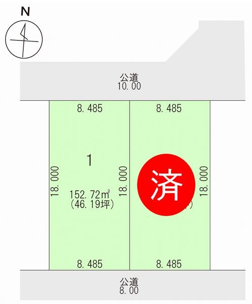 音更町新通北１丁目　区画１　分譲地 間取り