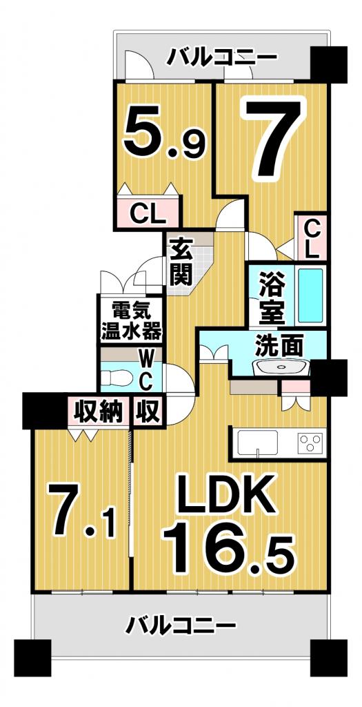※商談中※【写真追加】パシフィック西６条イーストウィング　８０６ 間取り