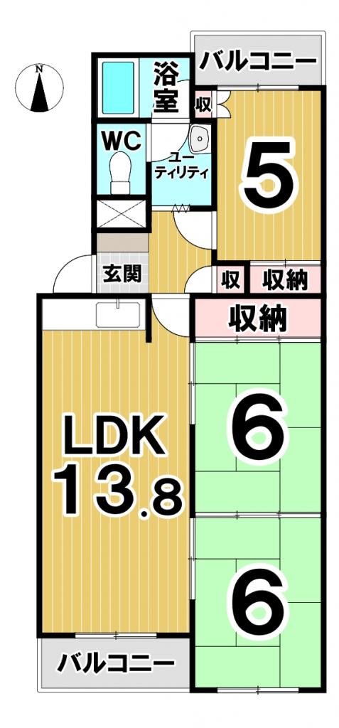 【写真追加】オリエンタルコーポ　３０２号室 間取り