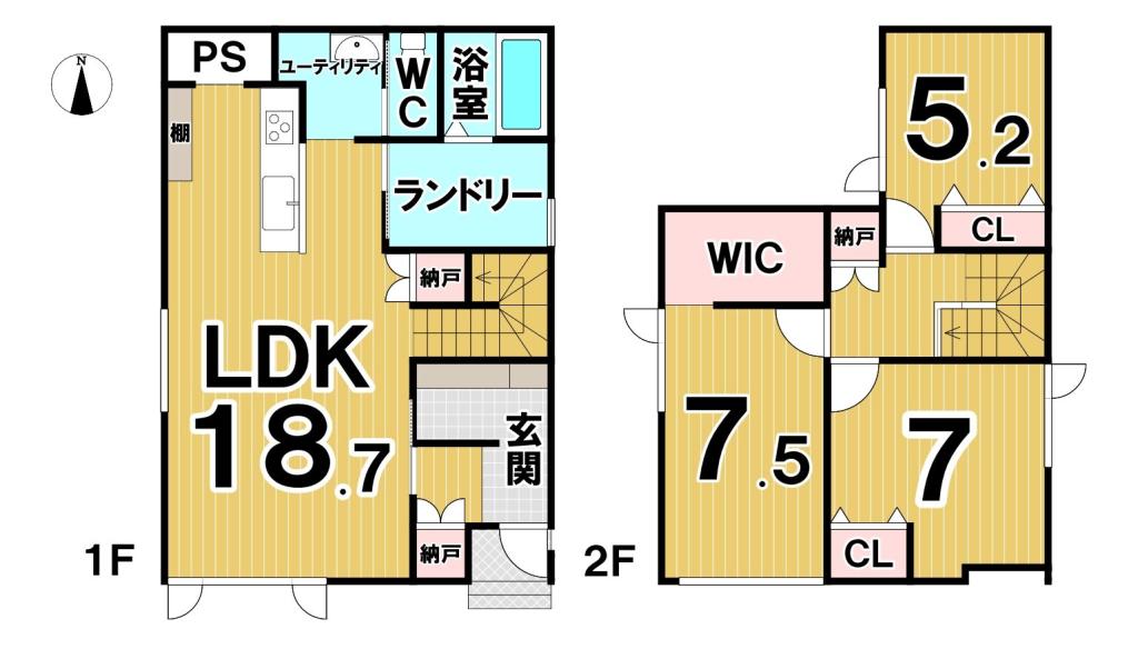 【写真追加】東７条南２３丁目　Ｂ棟　新築戸建 間取り