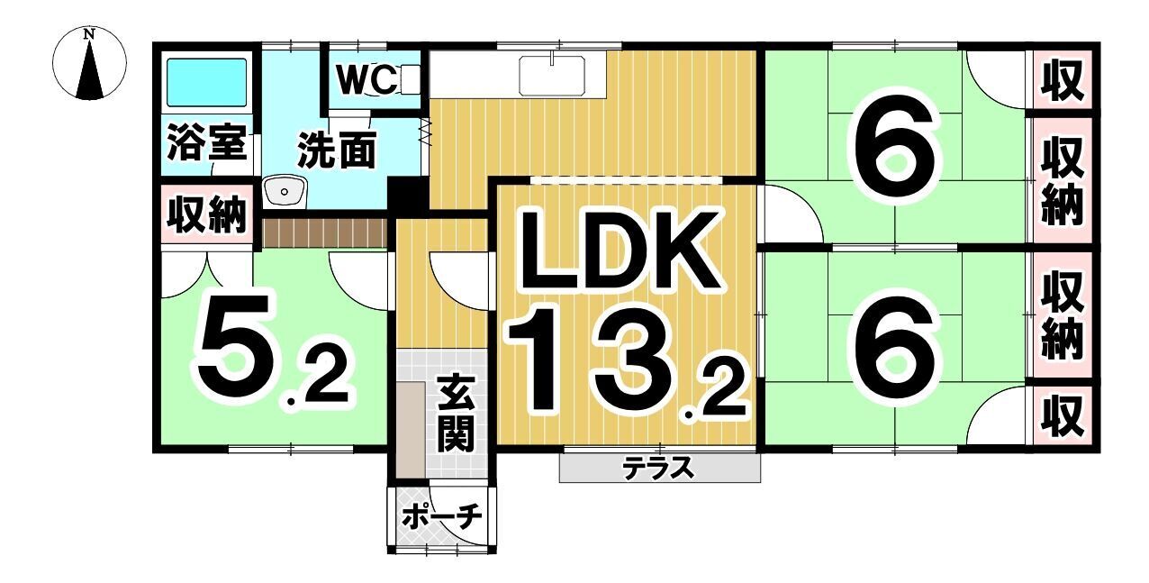 ※商談中※【写真追加】西１９条南５丁目　中古平屋 間取り
