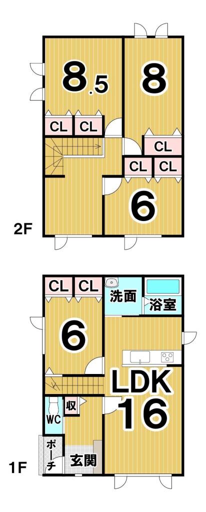 西１９条南２丁目　Ａ棟　新築戸建 間取り