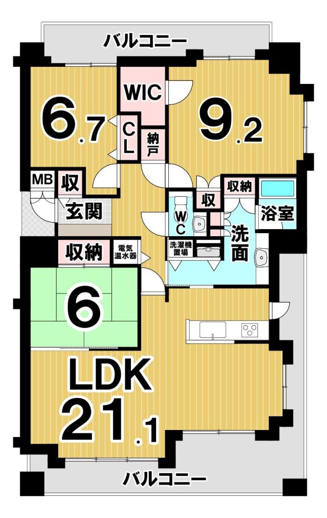 パシフィック西７条プラネット　３０１号室 間取り