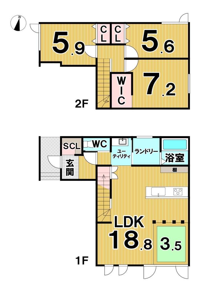 【価格改定】【STANDARD LINE】西１８条南２丁目　Ａ棟　新築戸建 間取り